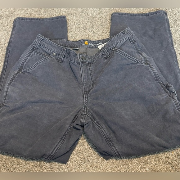 Carhartt Fleece Lined Original Fit 102213 Carpenter Gray Pants Size 10 Short - Picture 13 of 14